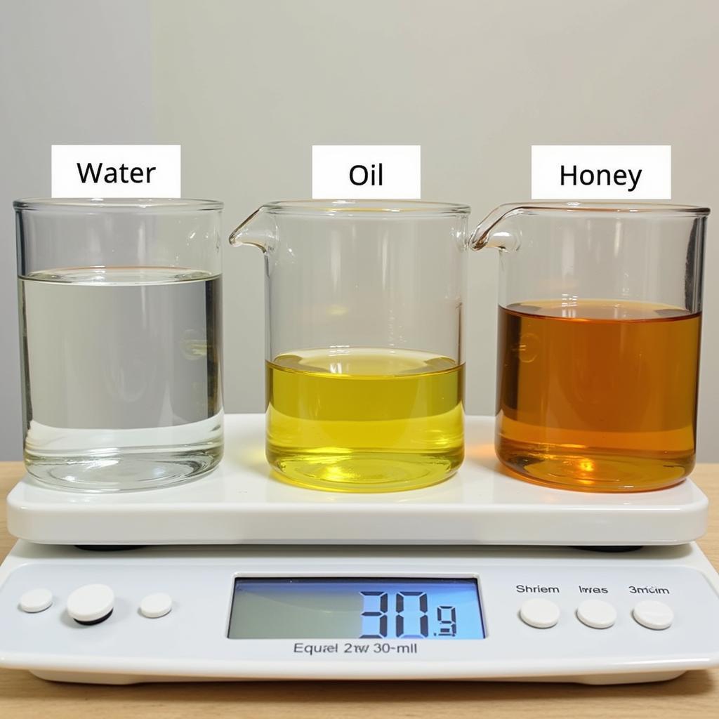 Density Comparison of Different Substances