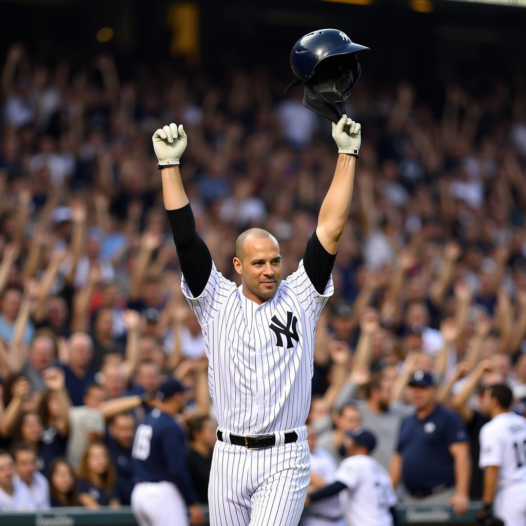 Derek Jeter Celebrates 3000th Hit