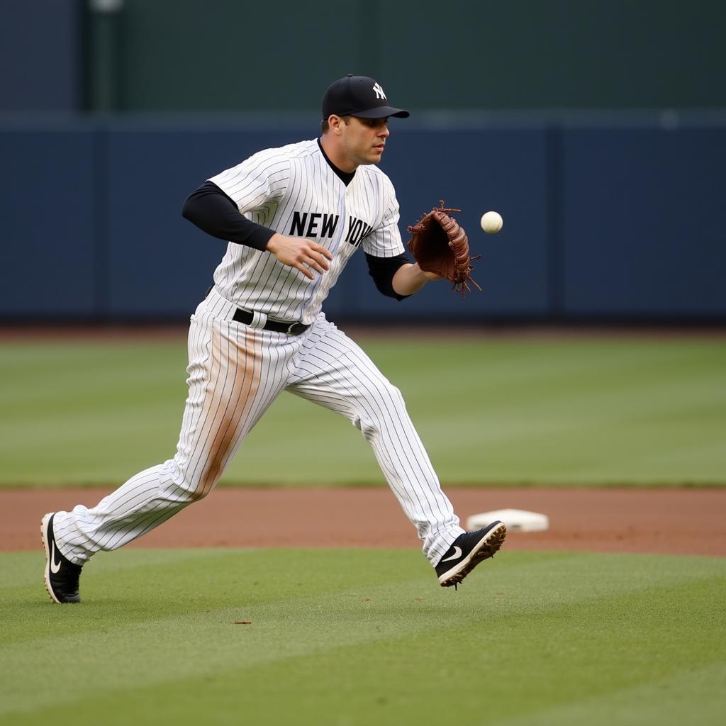 Derek Jeter fields a ground ball smoothly