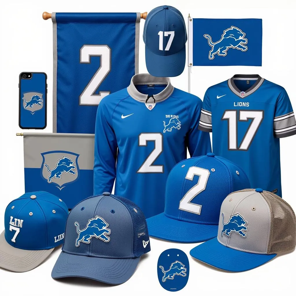 Different Applications of the Detroit Lions Logo on Merchandise