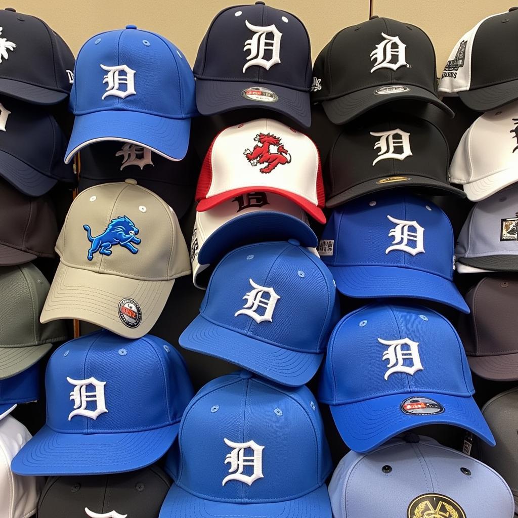 Collection of Detroit Lions Old Logo Hats