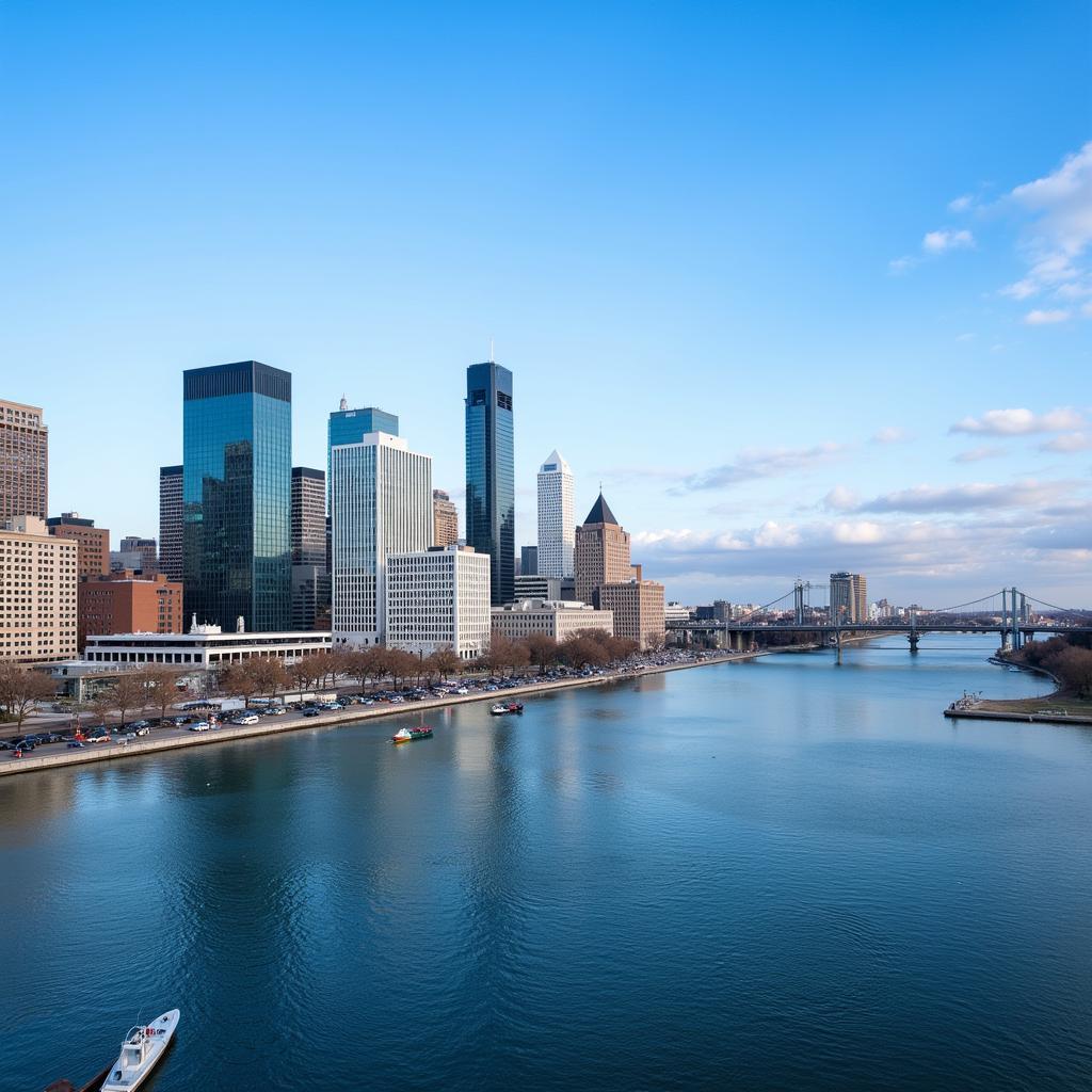 Detroit Riverfront Skyline