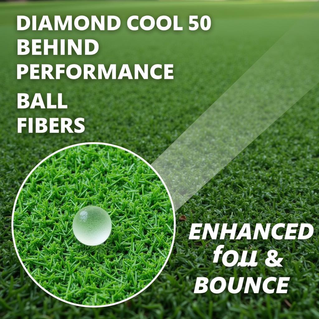 Close-up view of Diamond Cool 50 turf fiber technology