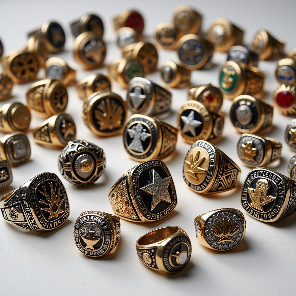 Display of Various Besiktas Ring Replicas