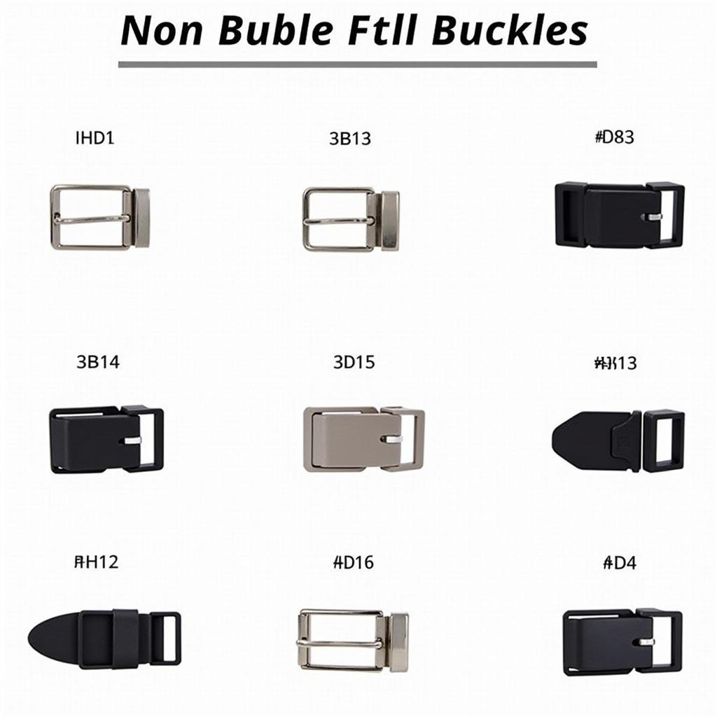 Different buckle styles for non-metallic mens belts