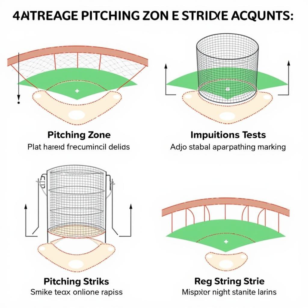 Various pitching net strike zone designs