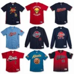 A variety of Ateez jerseys, showcasing different styles and designs