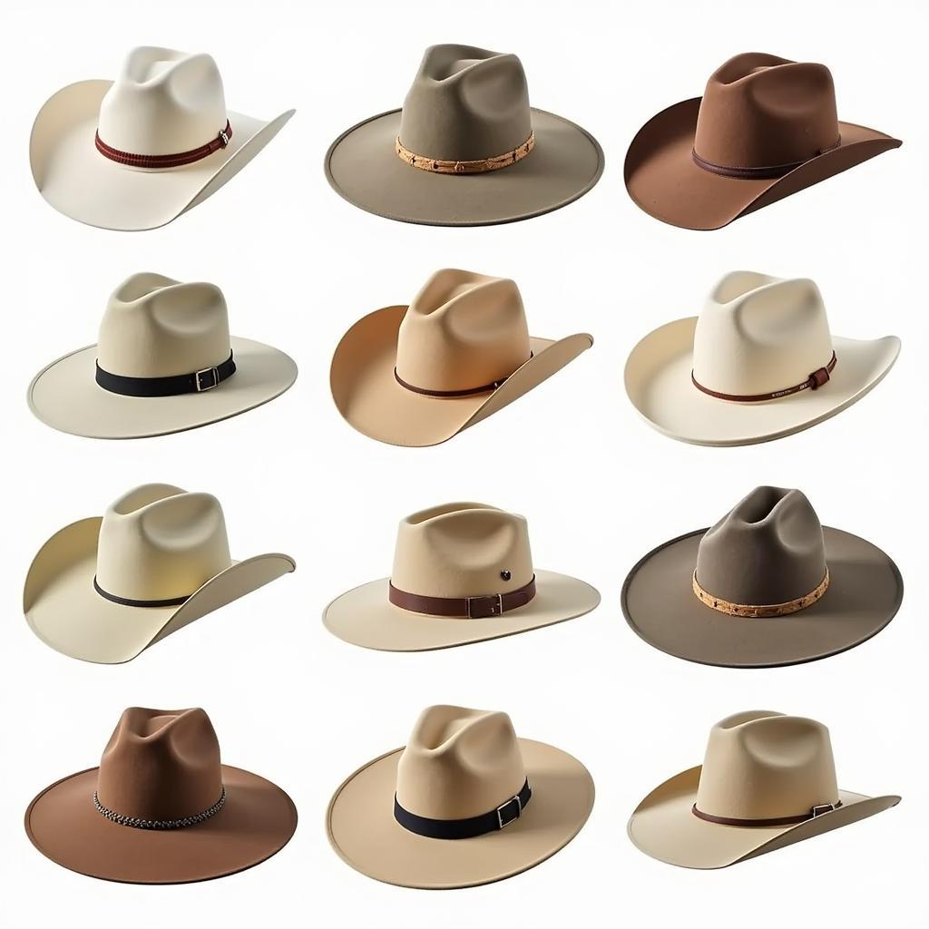 Various styles of Florida Cracker hats on display