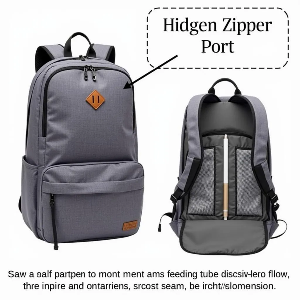 Discreet Backpack with Hidden Feeding Tube Access