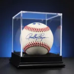 Display case for an autographed baseball