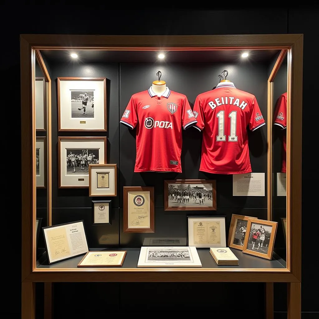 Display case filled with various Pantera memorabilia