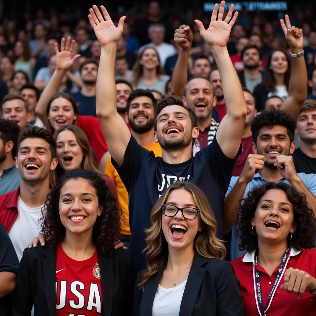 Diverse Fanbase Celebrating Victory