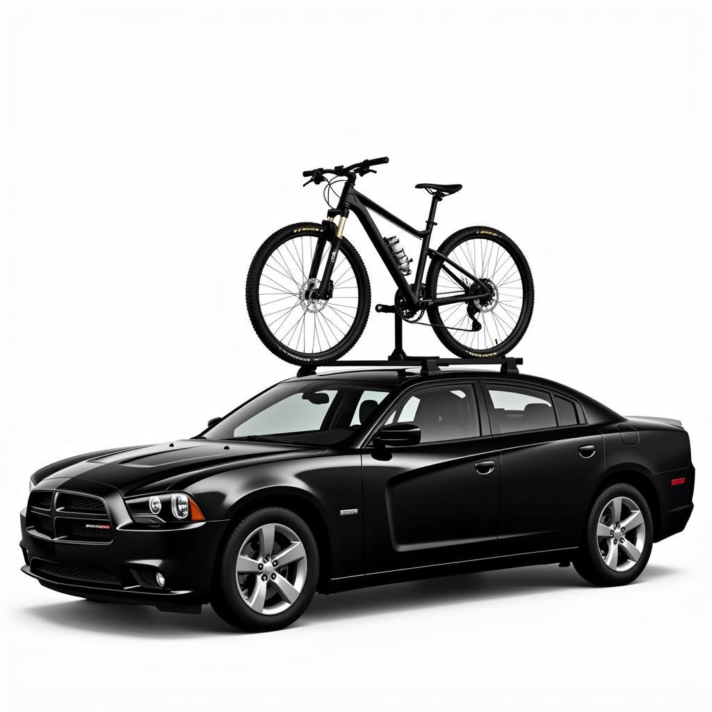 Dodge Charger with Roof Mounted Bike Rack