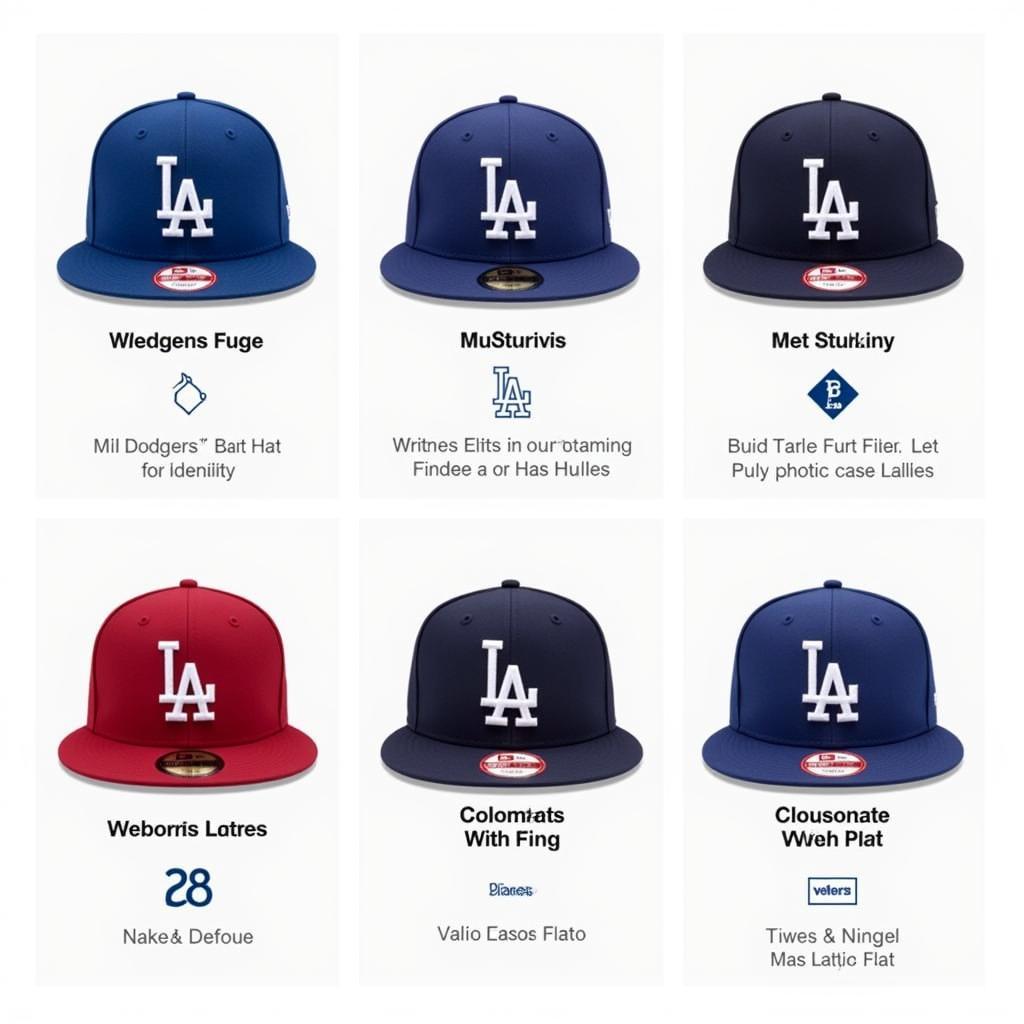 Different Styles of Dodgers BP Hats