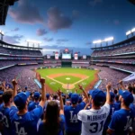 Dodgers fans cheering at Dodger Stadium