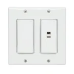 Double Rocker Switch Plate with USB Ports