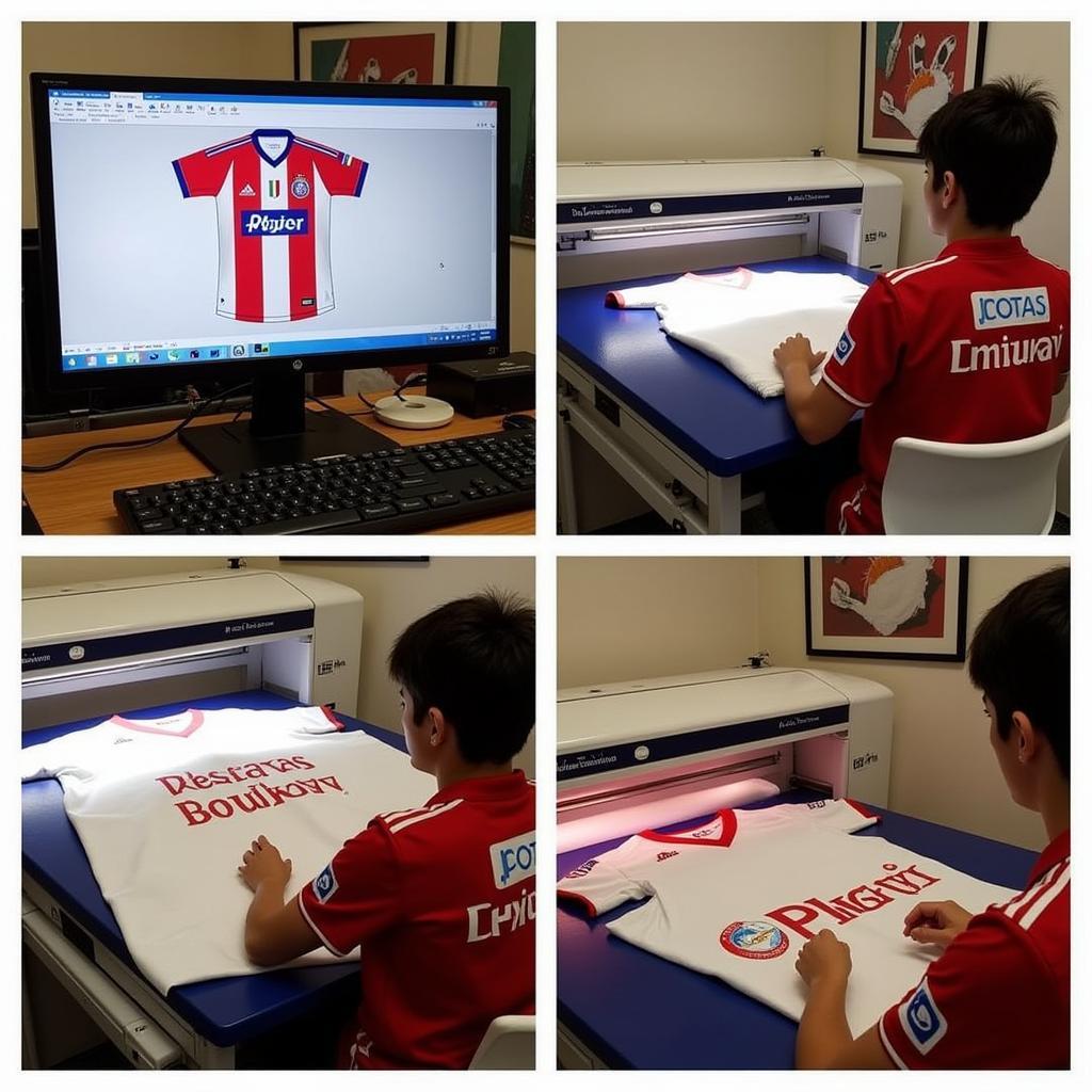 DTG printing process for a custom Beşiktaş jersey