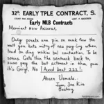 Early MLB Contracts