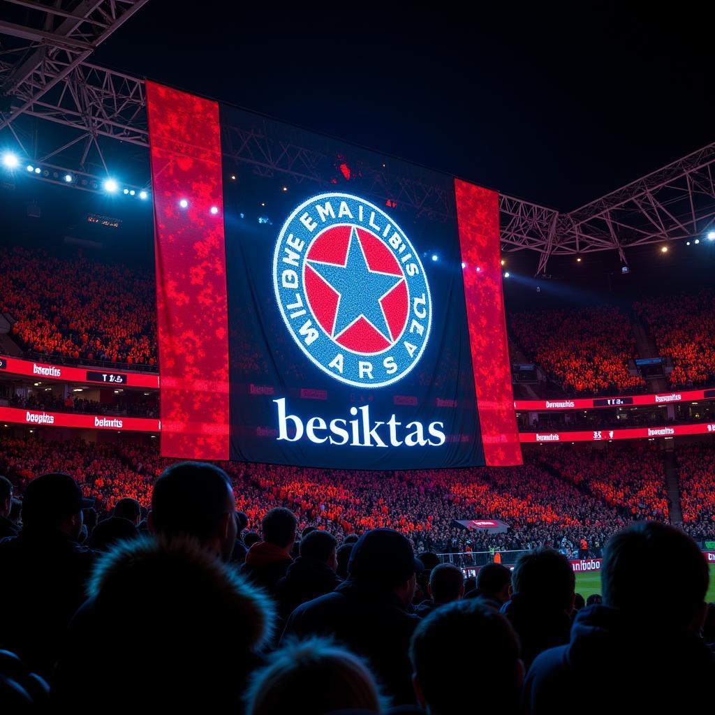 Besiktas Banner Illuminated with Electroluminescent Wire