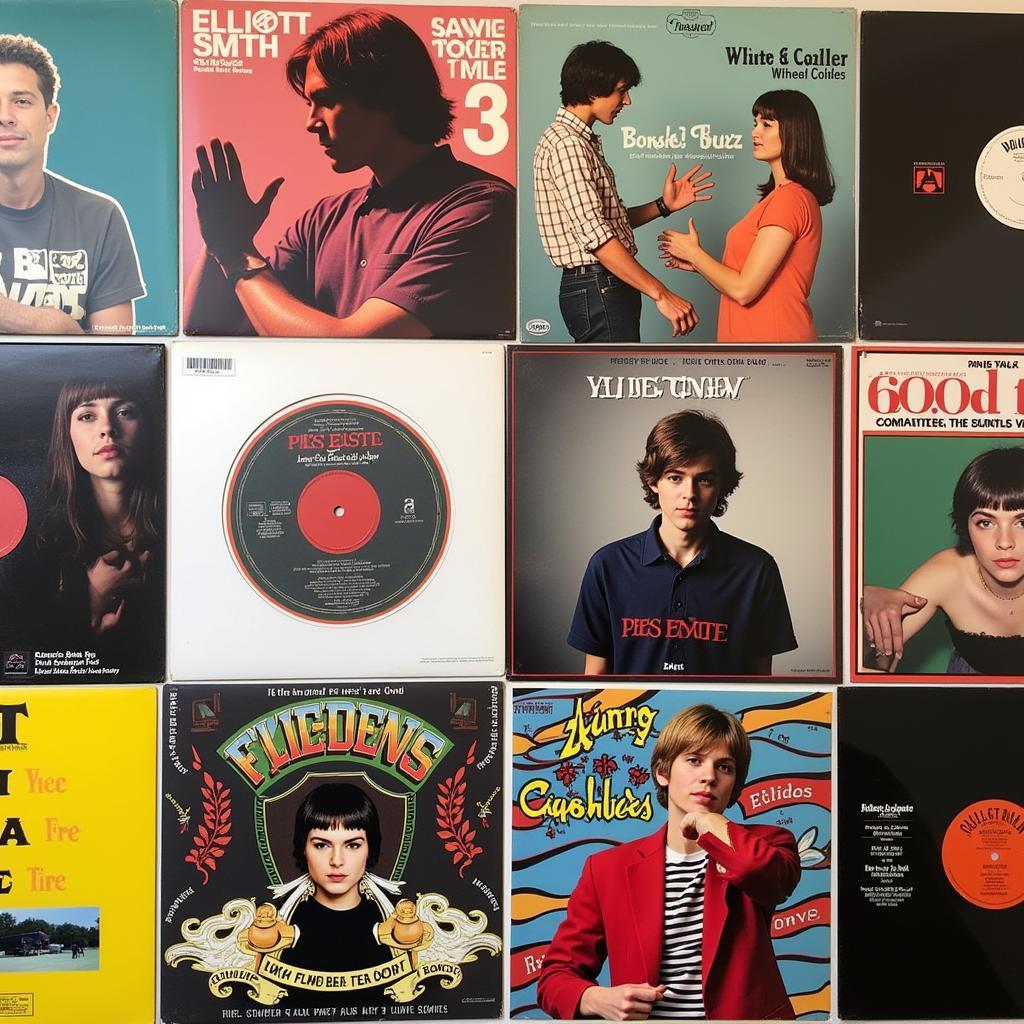 A collection of Elliott Smith vinyl records