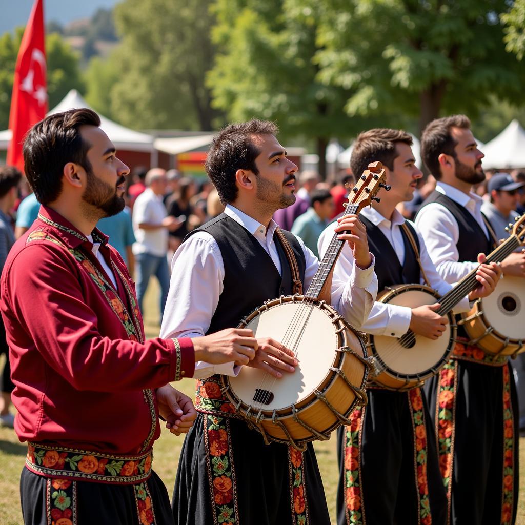 Musicians perform traditional Turkish music at Excelsior Apple Days