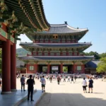 Tourists Exploring Gyeongbokgung Palace