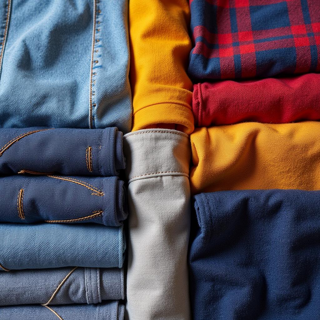 Close-up of Different Fabric Types Used in Country Western Tees