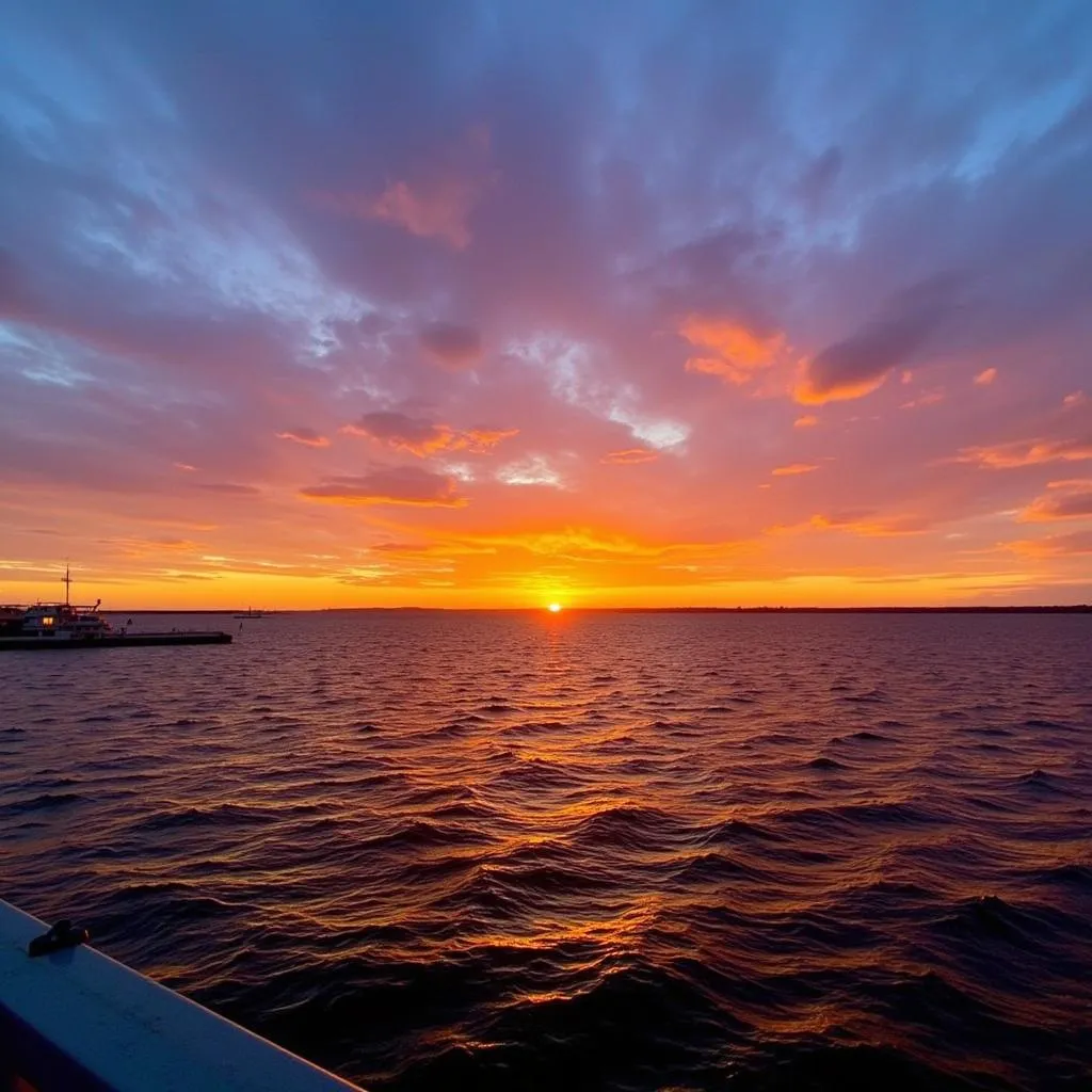 Sunset over Mobile Bay from Fairhope Pier