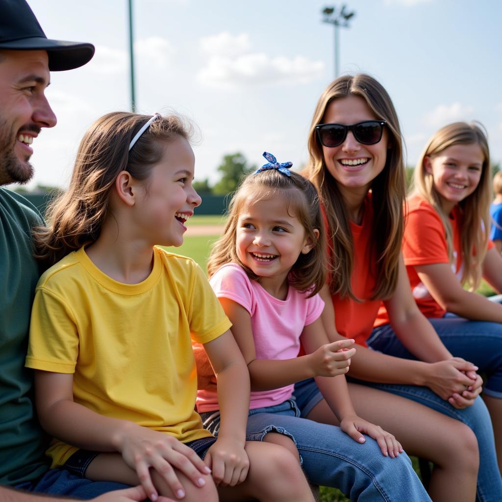 Families enjoying a Southeast Nebraska Baseball League game