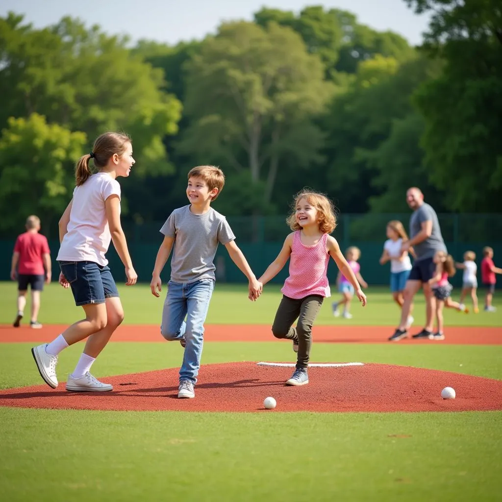 Families Enjoying Baseball in Hyde Park