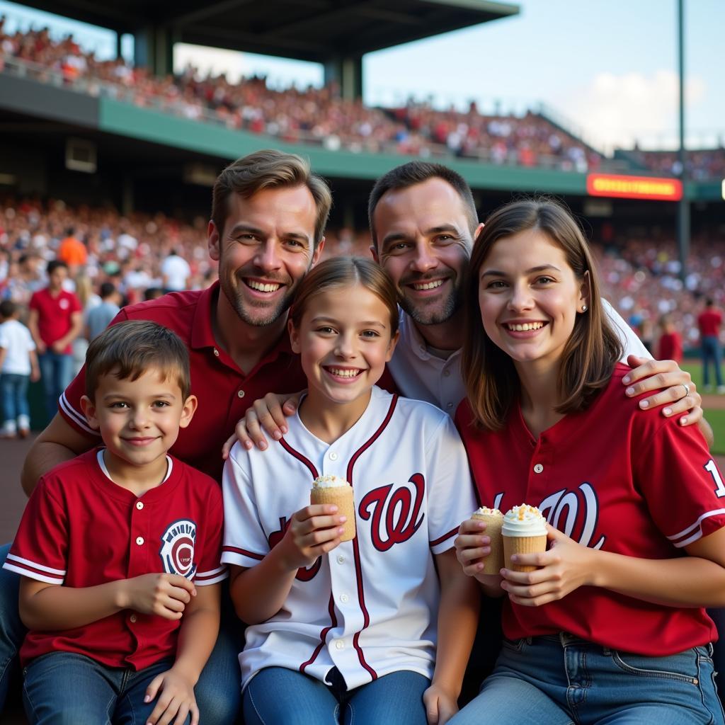 Family Enjoying a Game at an MLB Stadium