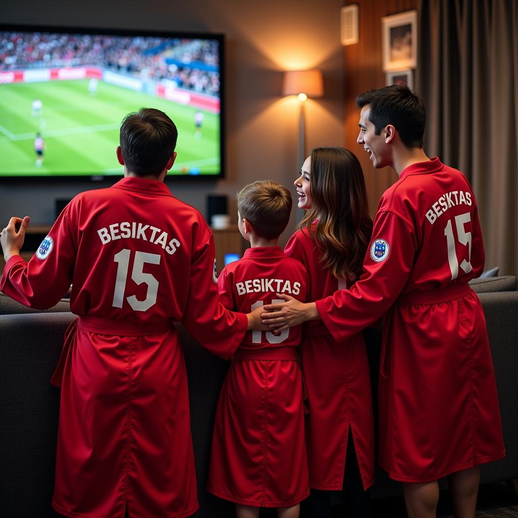 Family of Besiktas Fans in Matching Robes