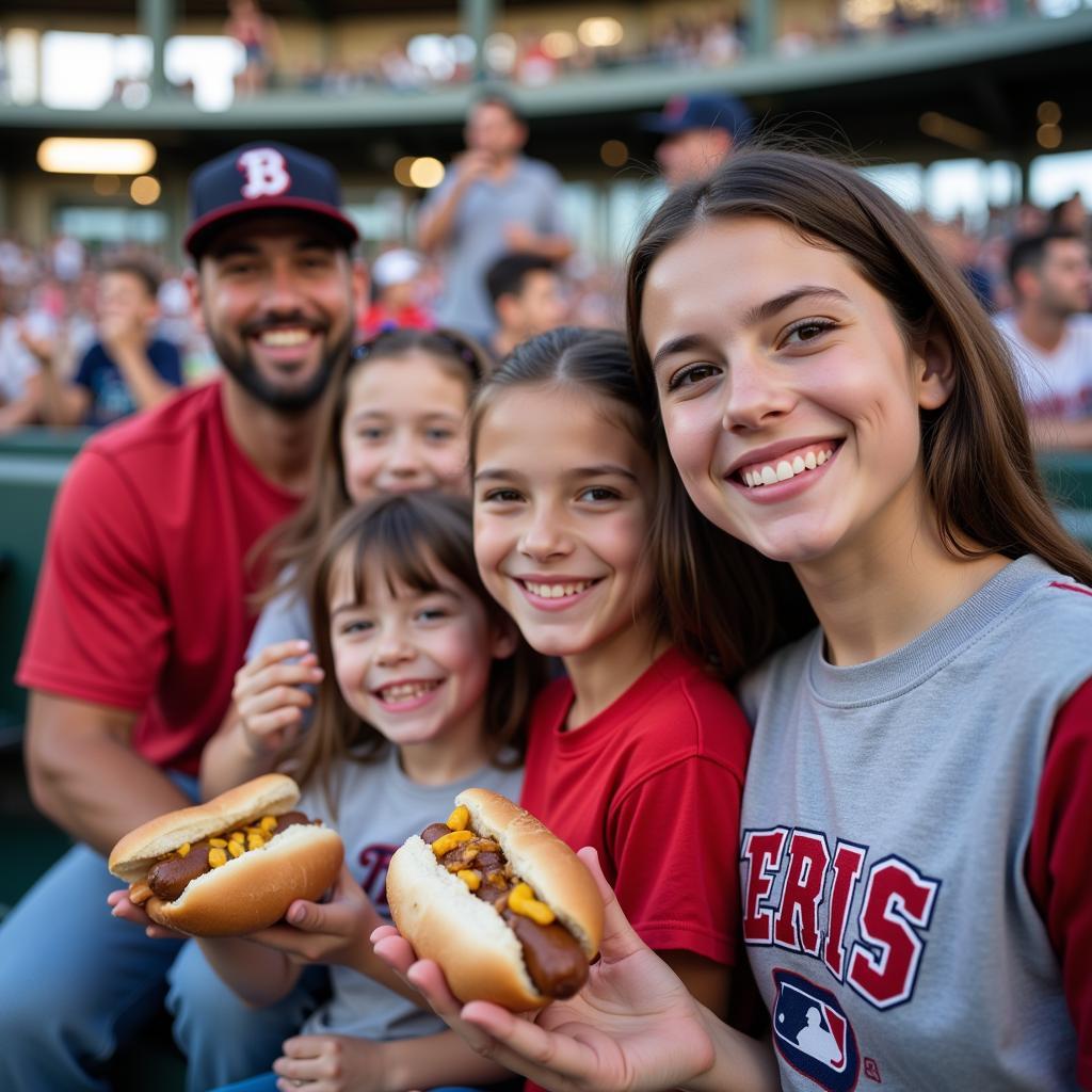 Family Enjoying a Baseball Game