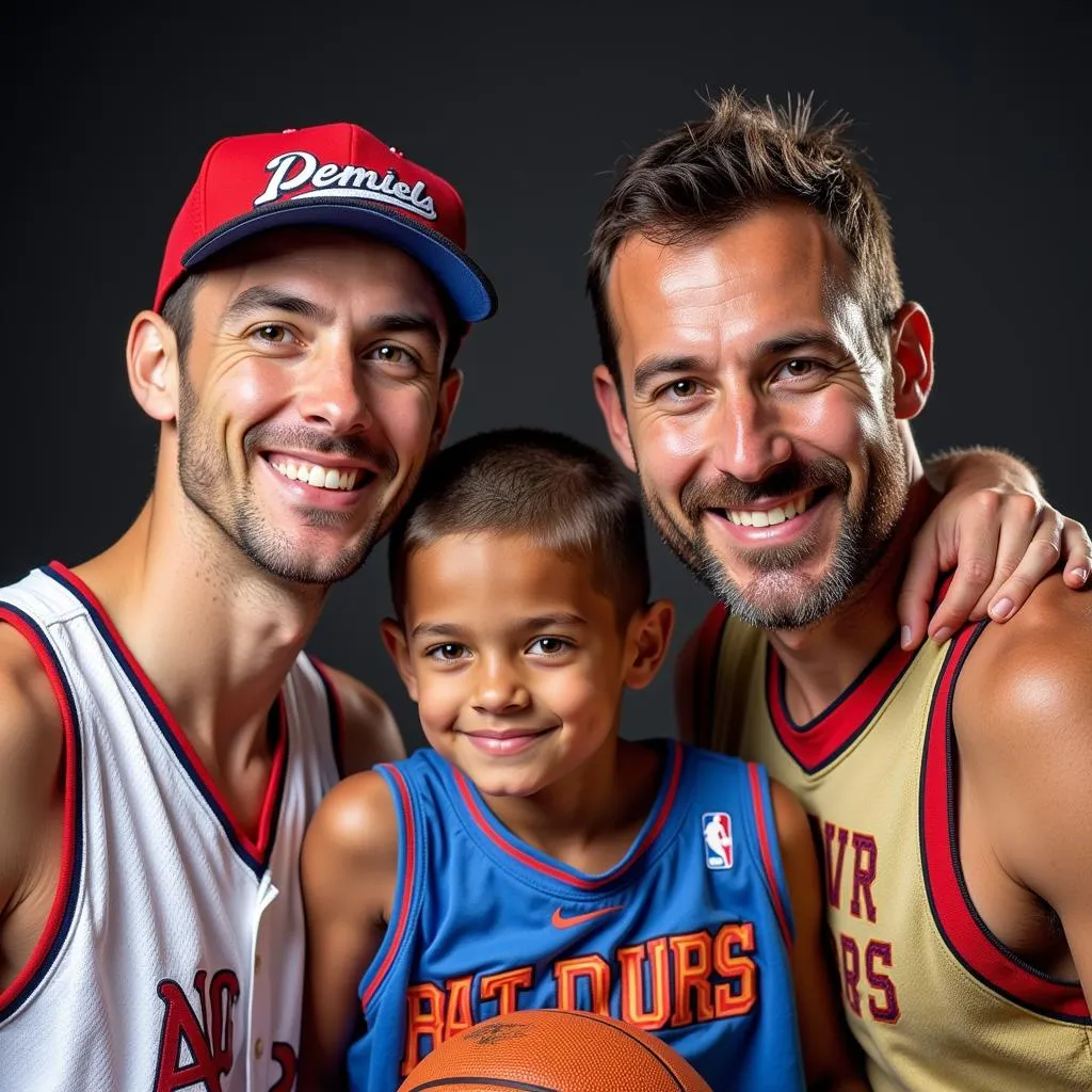 Famous father-son athletes from different sports posing together