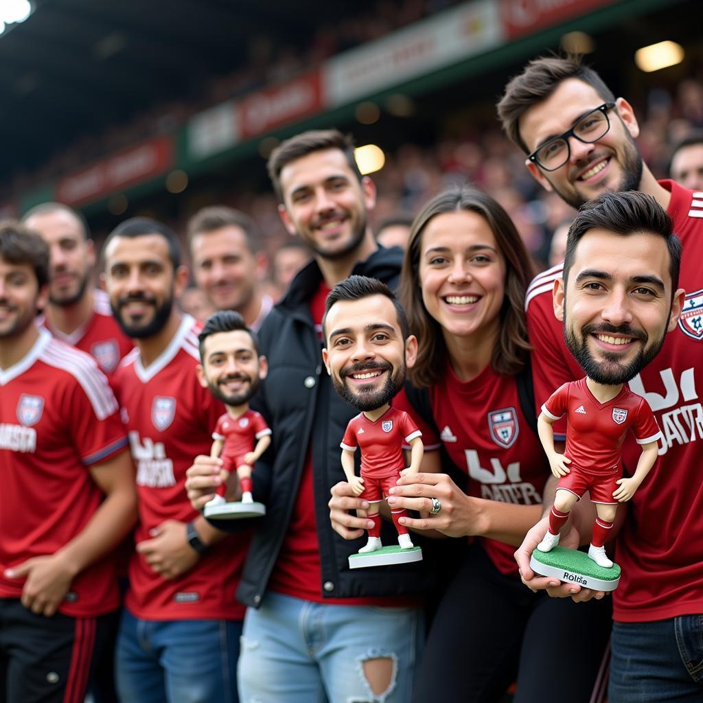 Besiktas fans proudly display their Jackson Chourio bobbleheads