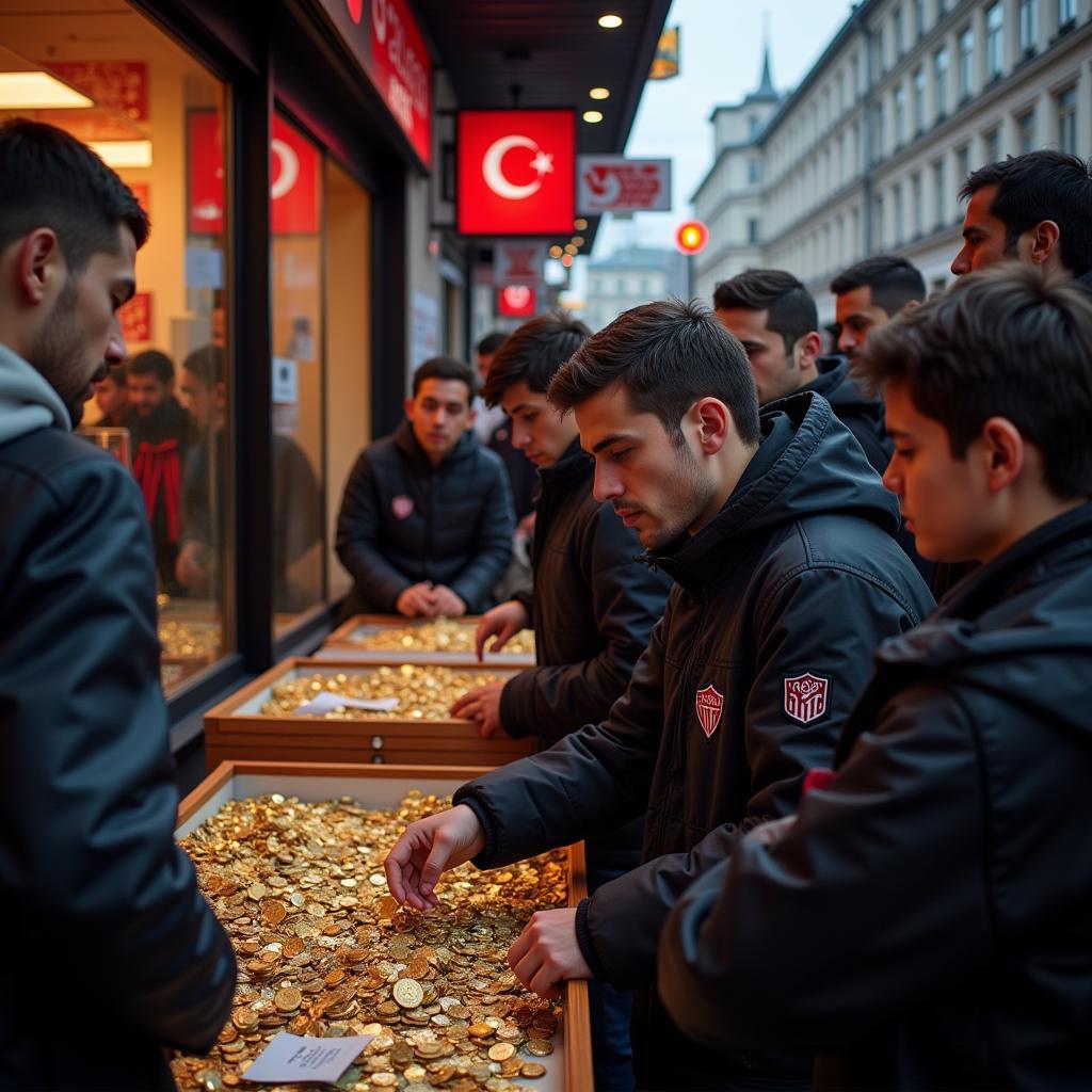 Beşiktaş fans donating gold