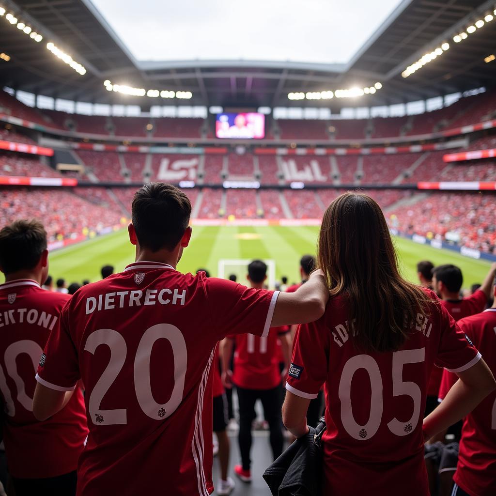 Beşiktaş fans proudly sporting Derek Dietrich jerseys