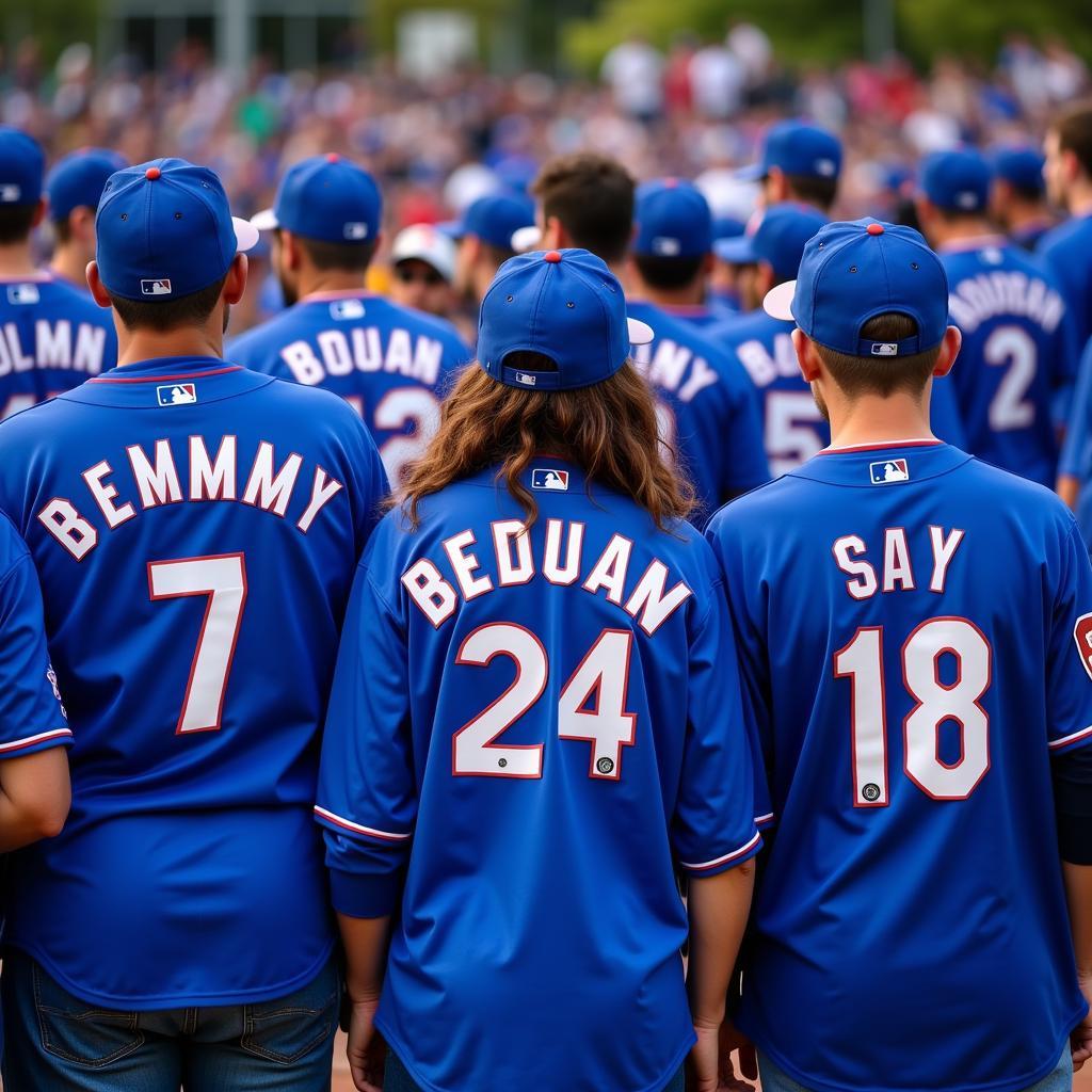 Fans Showing Team Pride in Royal Blue Jerseys