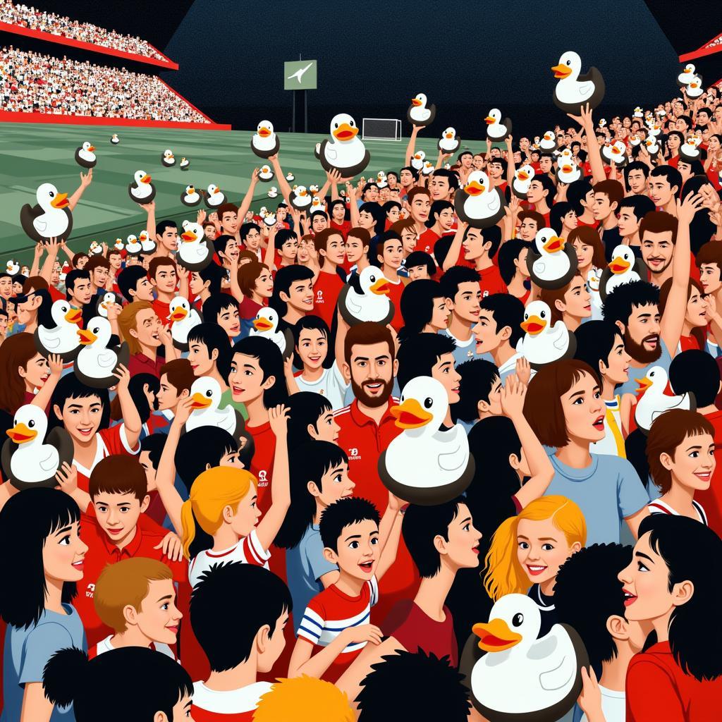 Fans with Beşiktaş Rubber Ducks