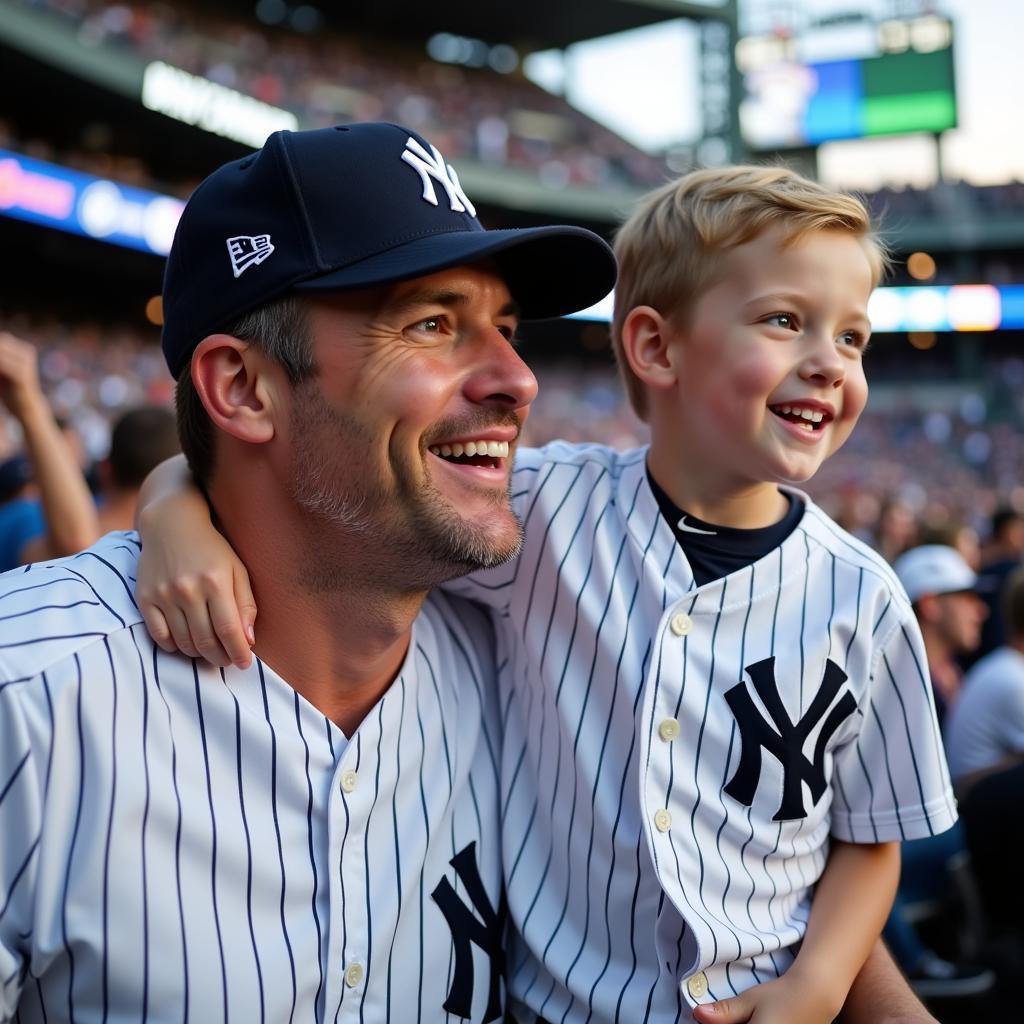 Father and Son at Yankee Game