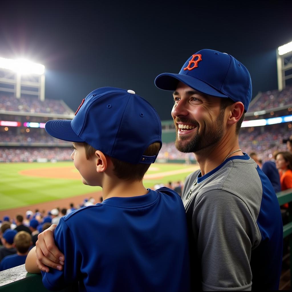 Father and Son at a Baseball Game