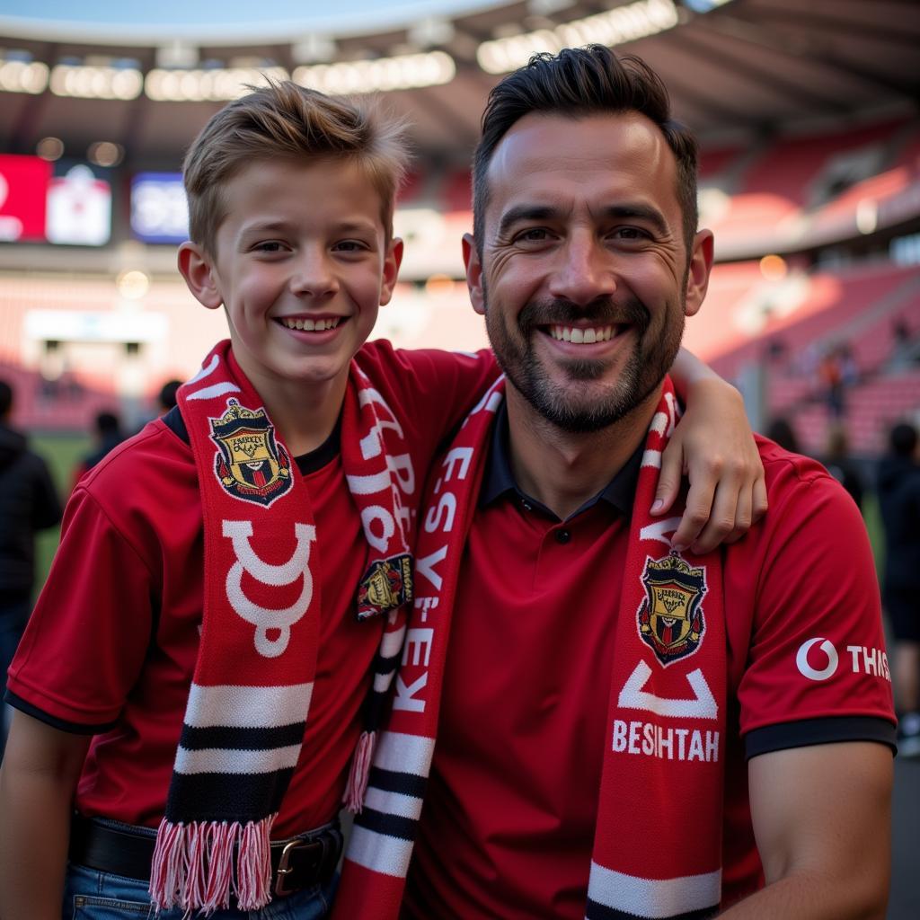 Father and Son Sporting Beşiktaş Scarves