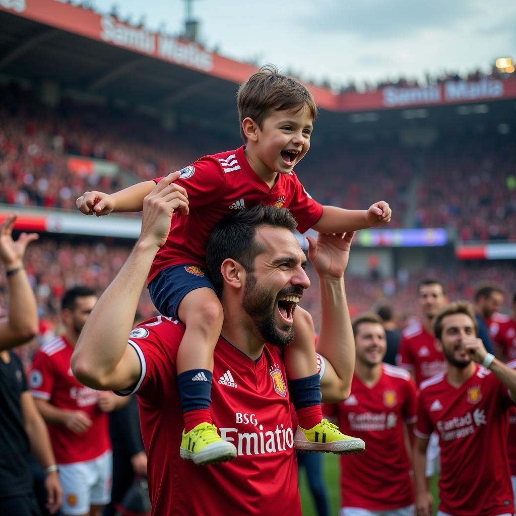 Father and Son Celebrating a Beşiktaş Goal