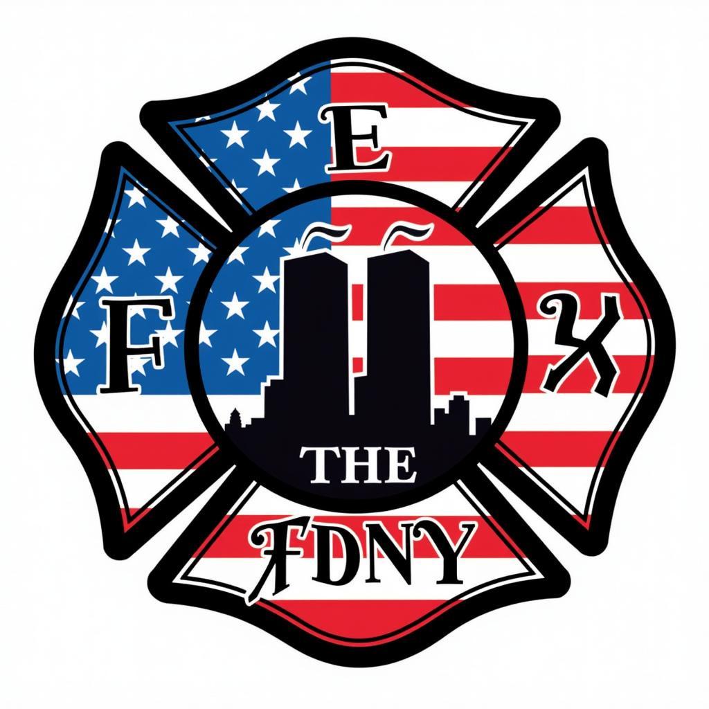 FDNY 9/11 Logo Incorporating the American Flag