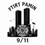 FDNY 9/11 Logo featuring Maltese Cross and Twin Towers