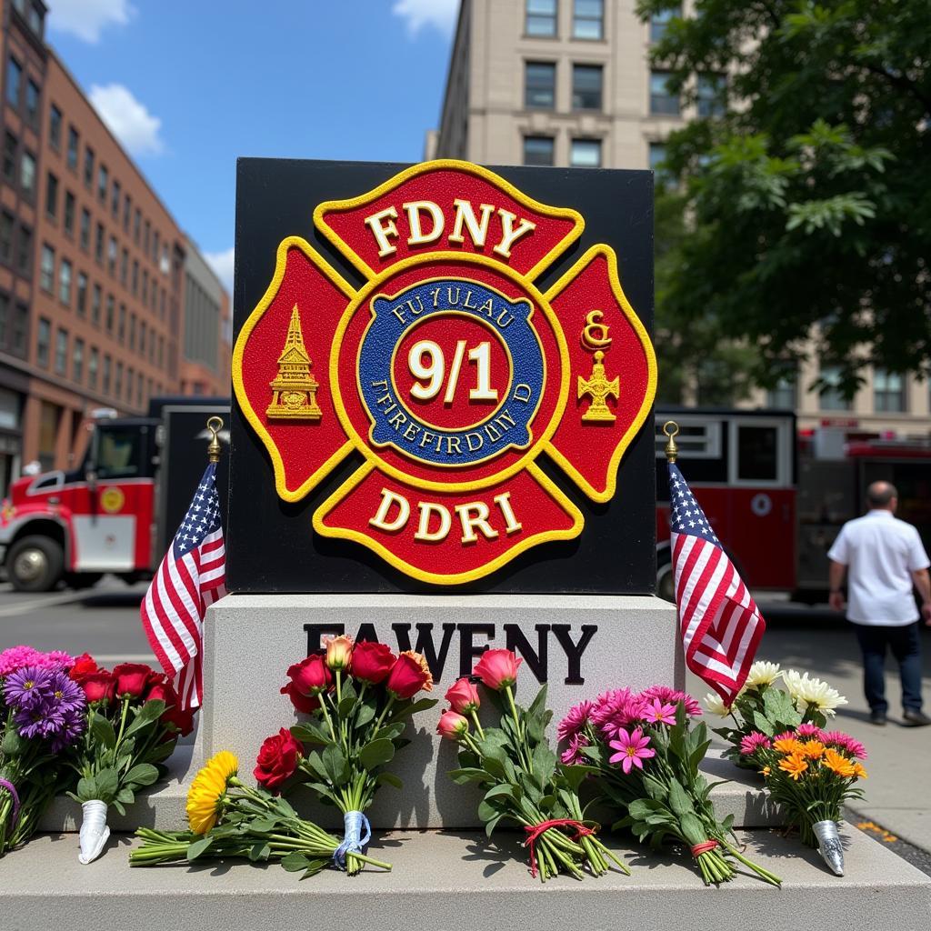 FDNY 9/11 Logo at a Memorial Site