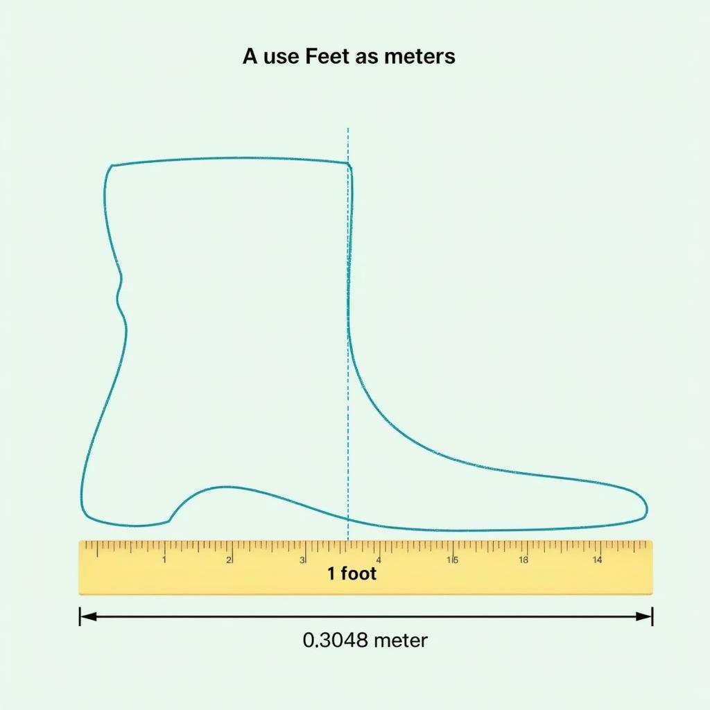 Visual Representation of Feet to Meters Conversion