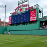 The Green Monster at Fenway Park during a Red Sox game