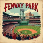 Fenway Park Print Featuring the Green Monster