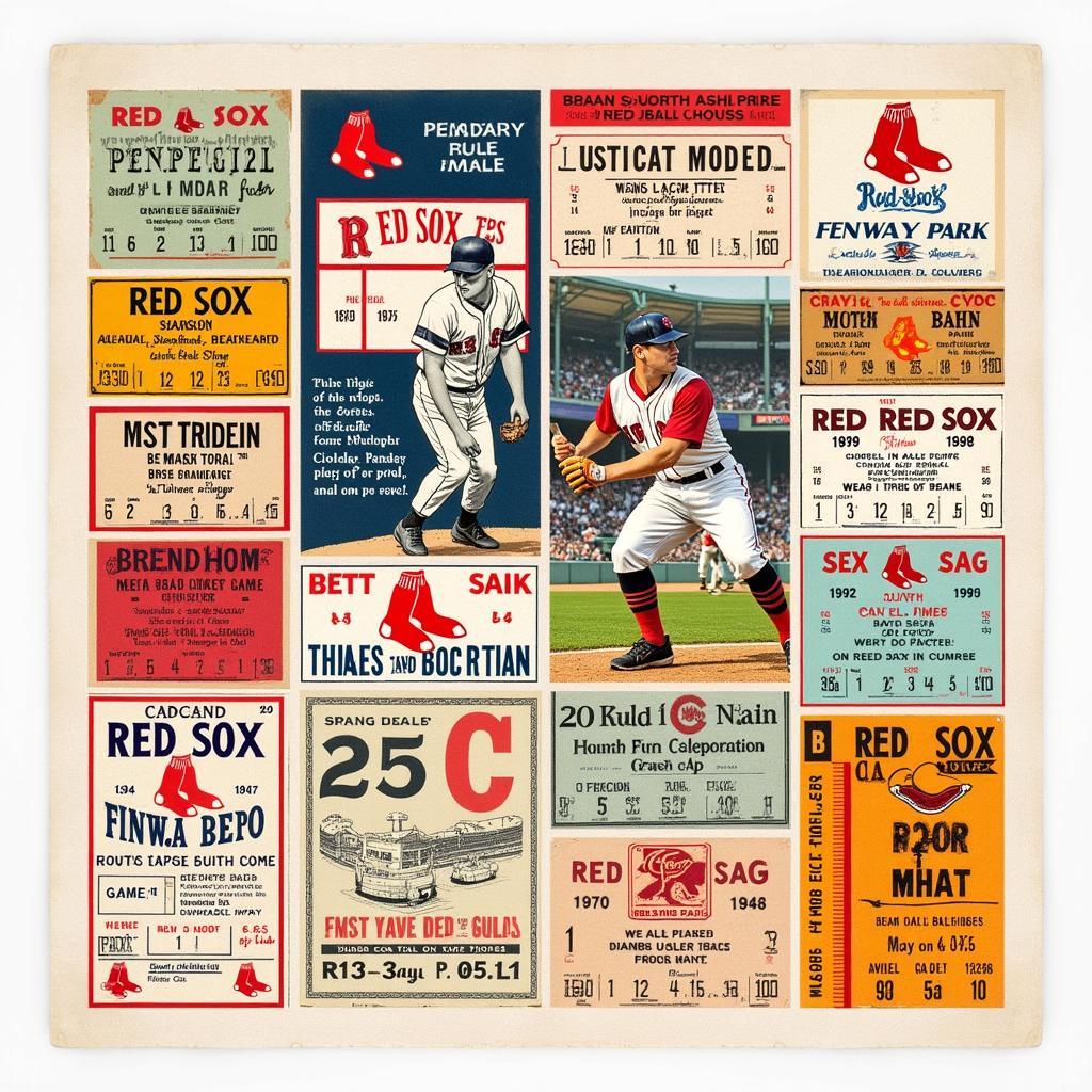 Fenway Park Vintage Ticket Print Collage